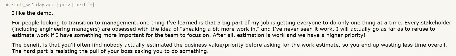 Hacker News comment